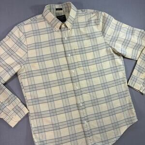 Abercrombie & Fitch Muscle Plaid Button Up Shirt Men's Large Yellow Blue